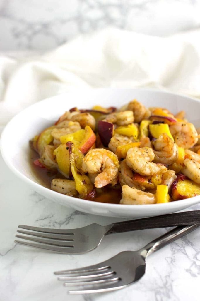 Sweet & Savory: 15-Minute Maple-Glazed Peach Shrimp Delight