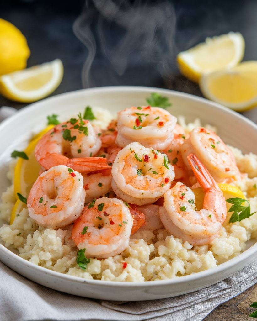 Indulge in 15-Minute Shrimp Scampi Over Cauliflower Rice Bliss