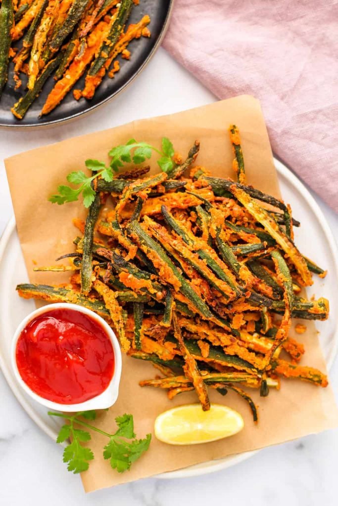 Crunchy Air-Fried Okra Delight