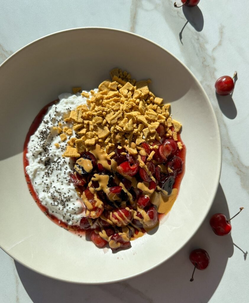 Indulge in a Decadent Cherry Cheesecake Breakfast Bowl!