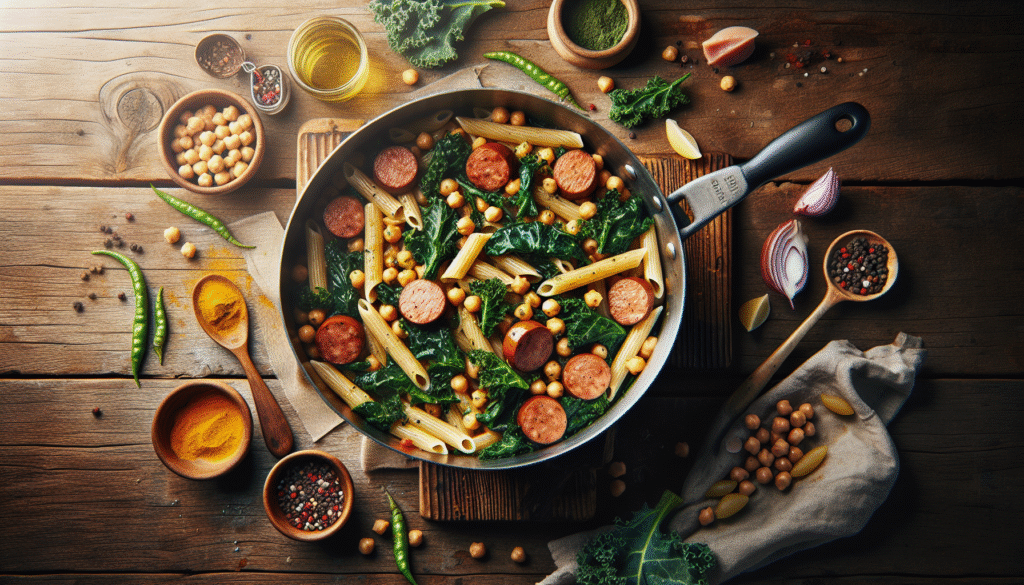 One-Pot Ziti with Chickpeas, Sausage & Kale: Dinner in 30 Mins!