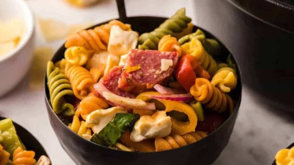Red pesto pasta.
